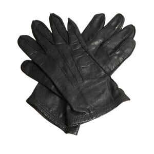 Vintage Kerrybrooke Sears Black Leather Gloves Size Medium